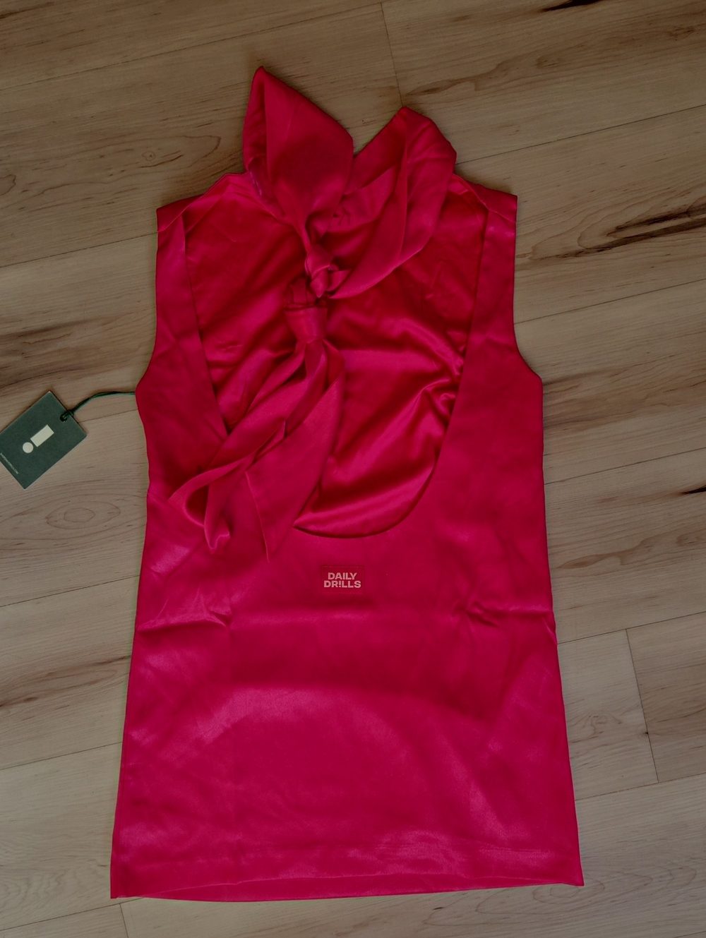 NWT Daily Drills Silky Mini Dress, Pink, Size Small - Picture 2 of 4